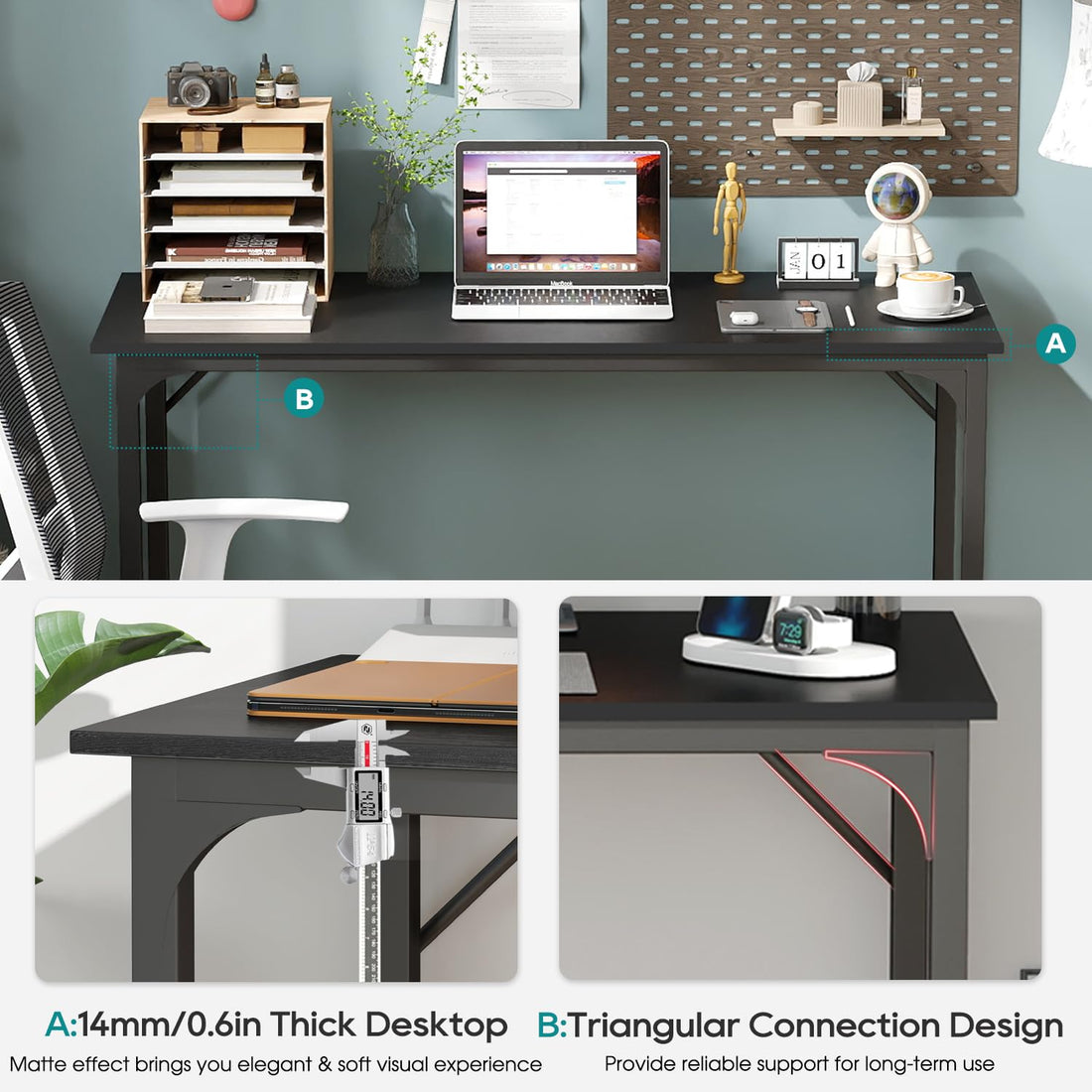 BestOffice 32" Modern Computer Desk, Black