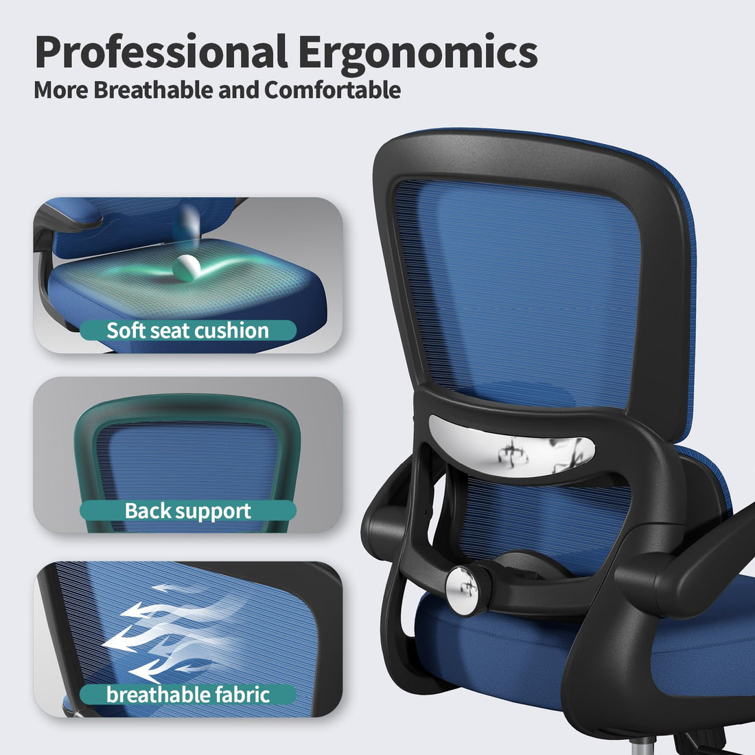 TRALT Ergonomic Mesh Office Chair, Black