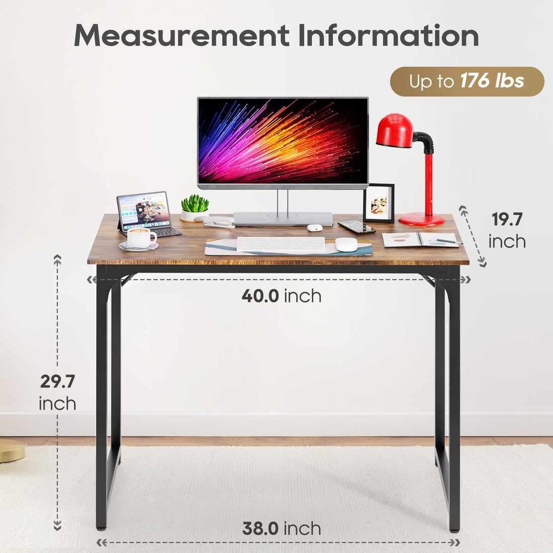 PayLessHere 32" Black Computer Desk with Metal Frame