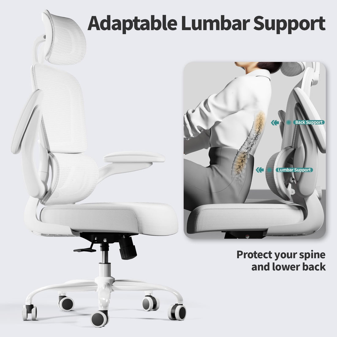 TRALT Ergonomic High Back Office Chair, Black