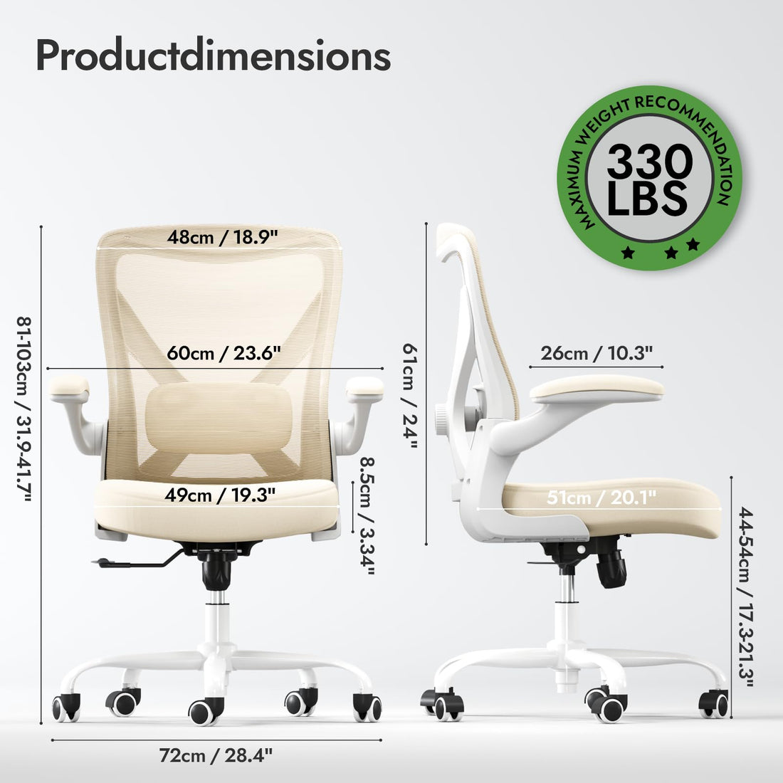 Ergonomic Office Chair, Grey Gold
