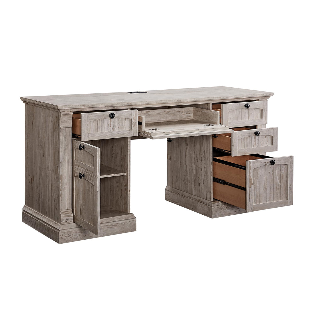 OKD 60" L-Shaped Executive Desk with Hutch & Storage