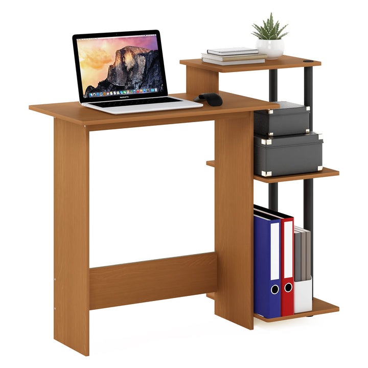 Furinno Compact Computer Desk, Walnut/Black