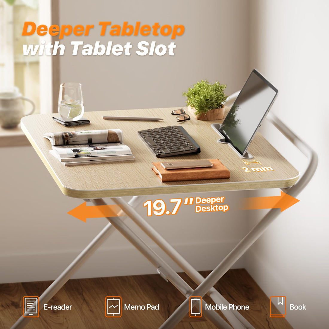 Huuger 24" Folding Desk, Rustic Brown