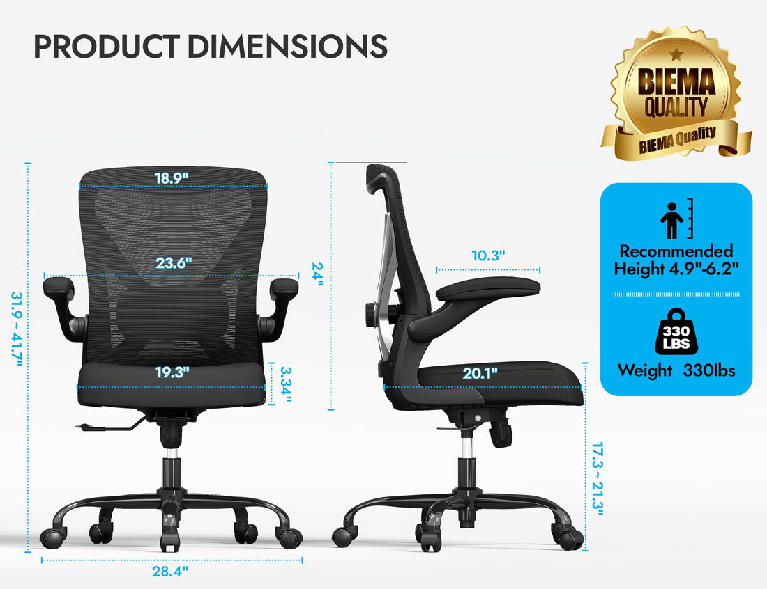 Ergonomic Office Chair, Grey Gold