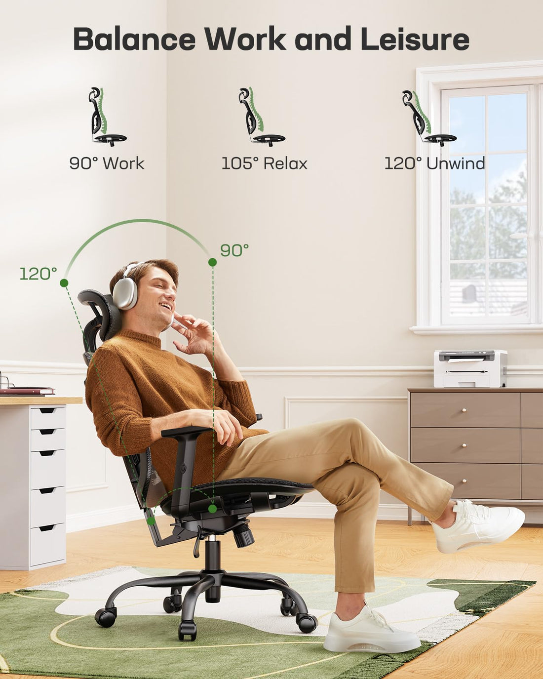 Marsail Ergonomic Office Chair, Mesh