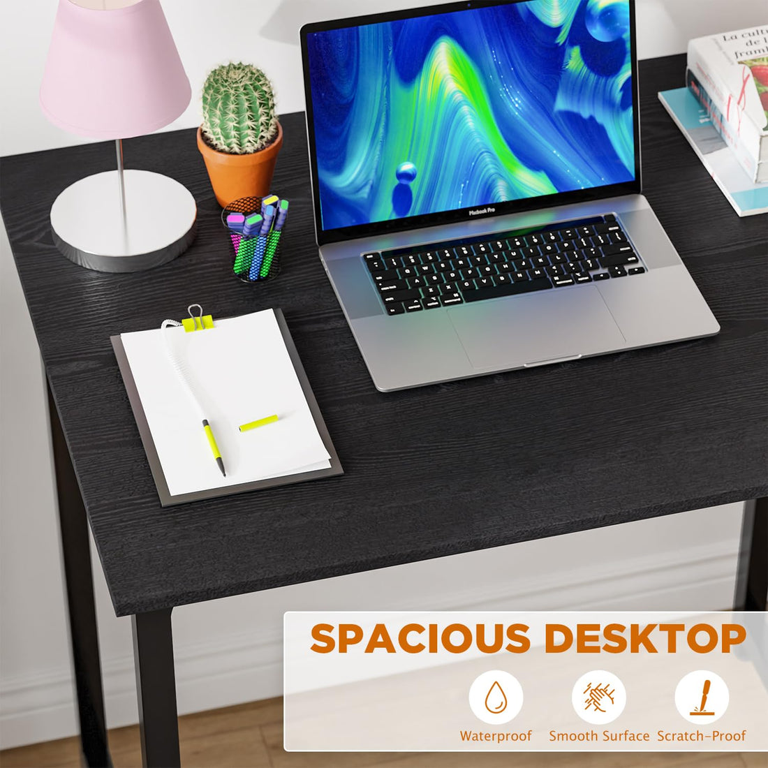 PayLessHere 32" Black Computer Desk with Metal Frame