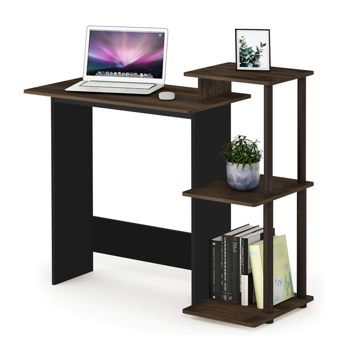 Furinno Compact Computer Desk, Walnut/Black