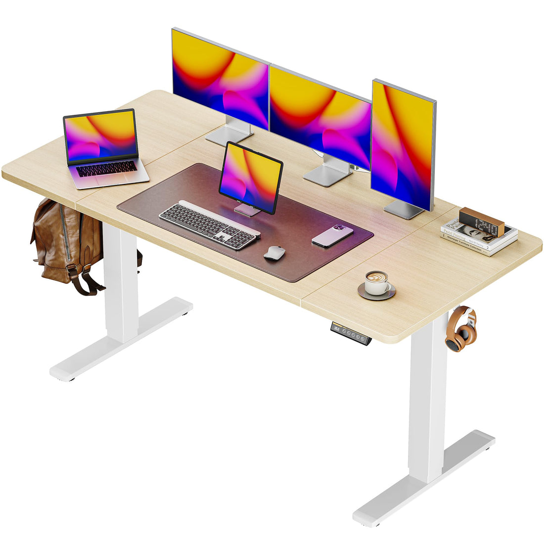 Huuger 55"x28" Large Electric Standing Desk, Black