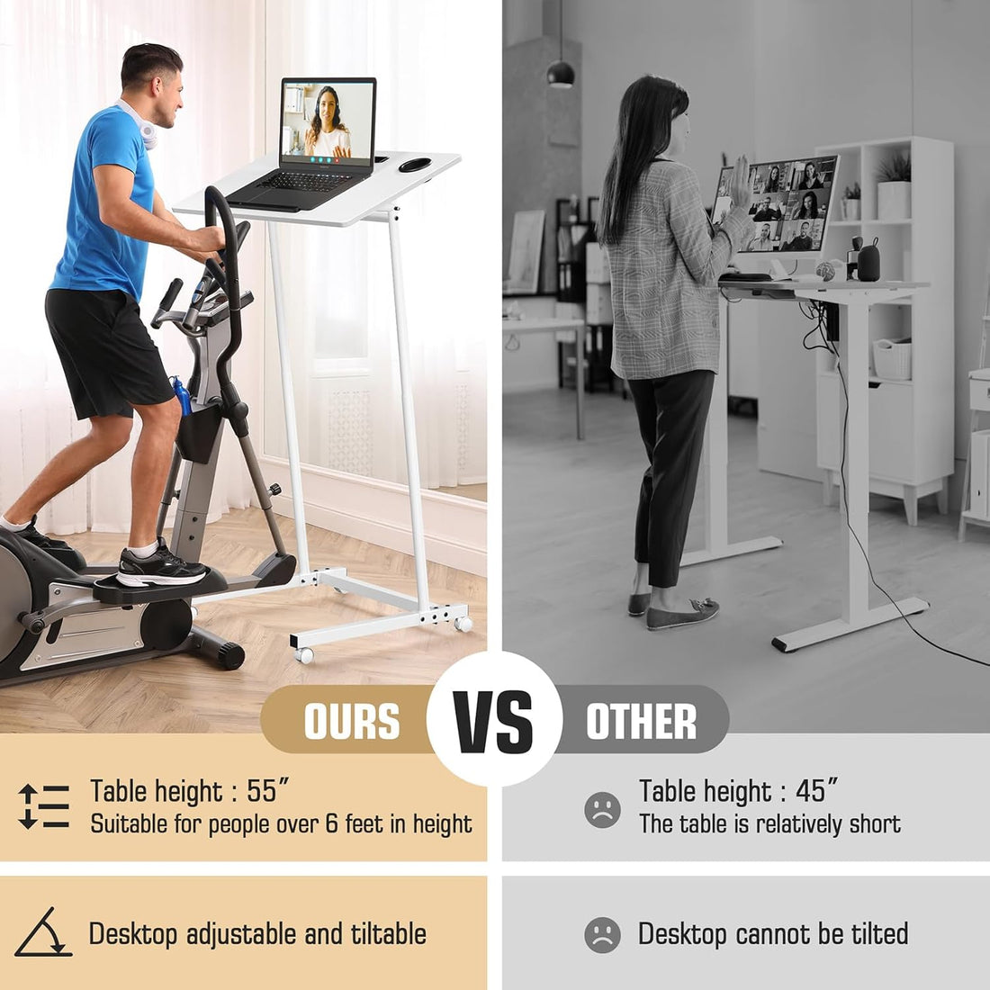 Portable Treadmill Desk with Wheels