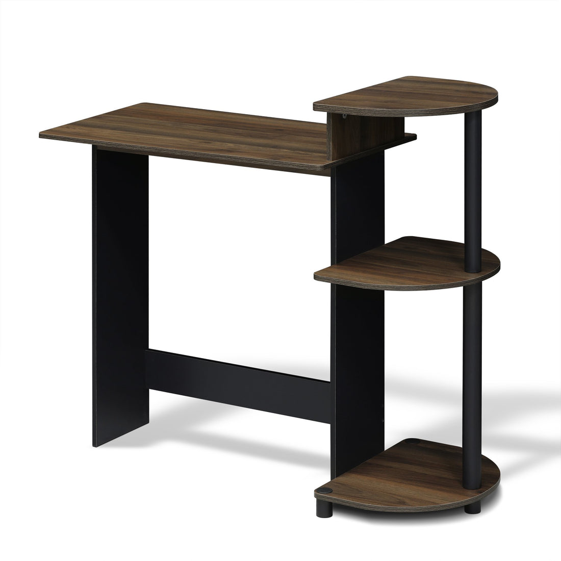 Furinno Compact Computer Desk, Walnut/Black