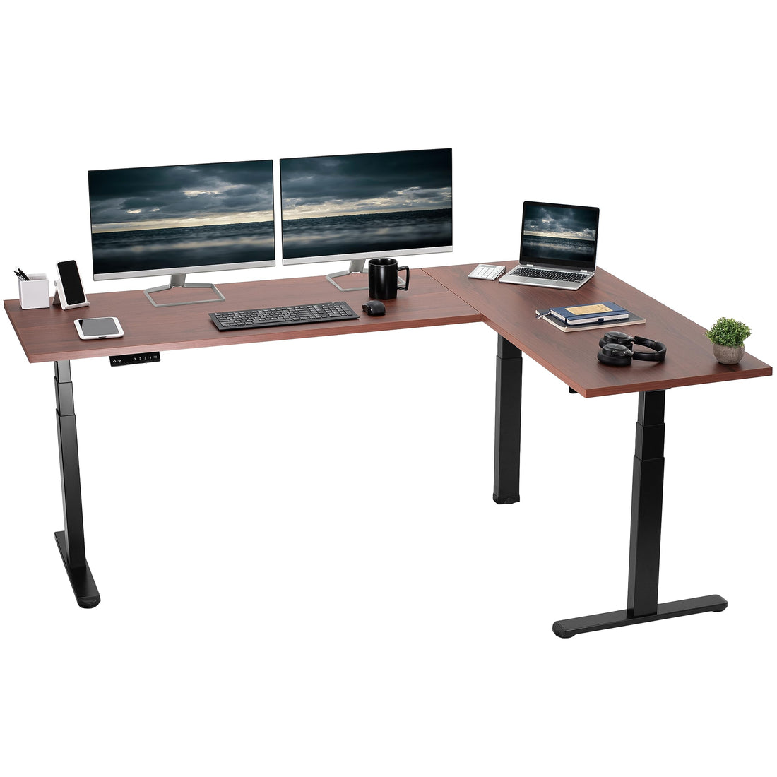 VIVO 83"x60" L-Shaped Electric Height Adjustable Desk
