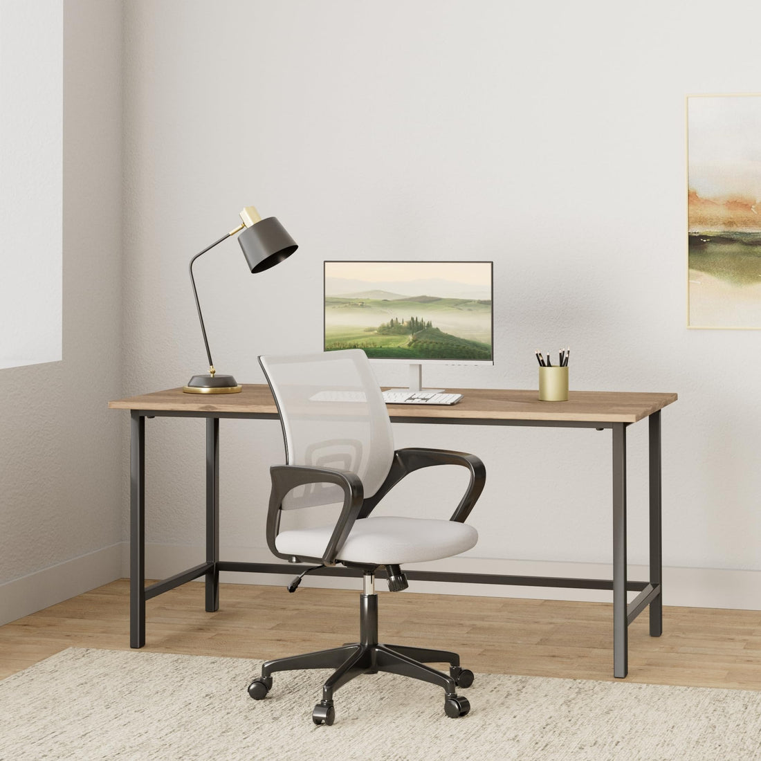BestOffice Ergonomic Mid-Back Office Chair, Black