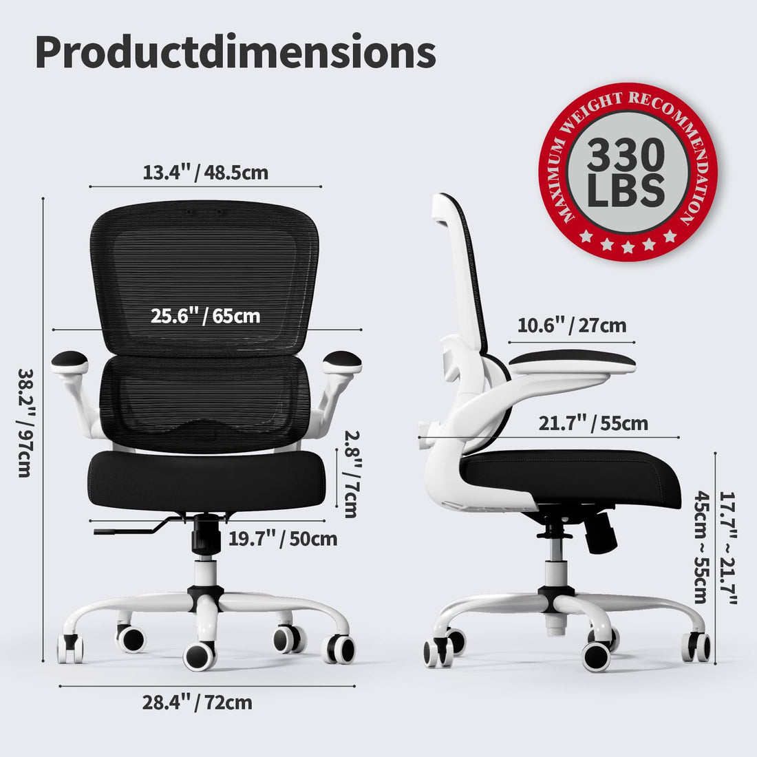 TRALT Ergonomic Mesh Office Chair, Black