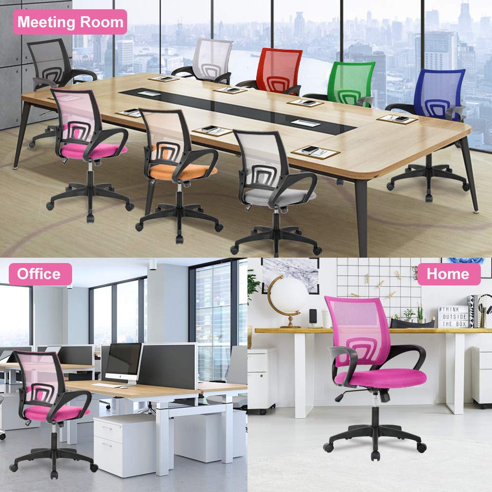 BestOffice Ergonomic Mid-Back Office Chair, Black