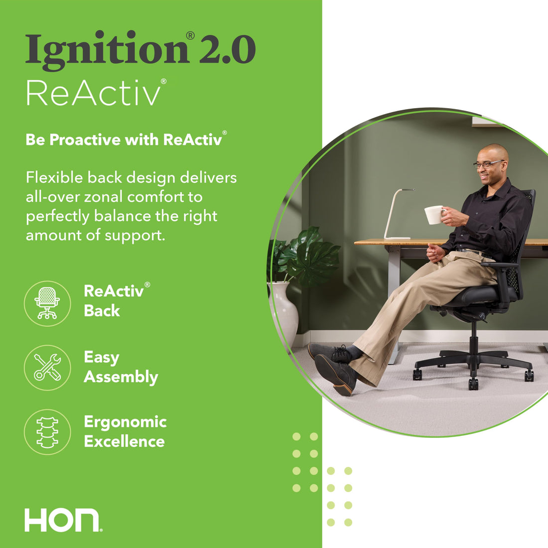 HON Ignition 2.0 Office Chair, Black