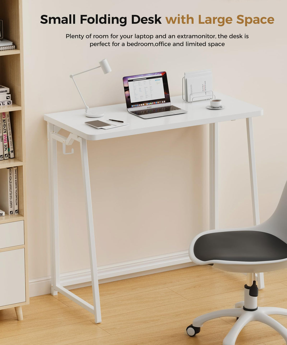 31.5" Small Folding Computer Desk, Rustic