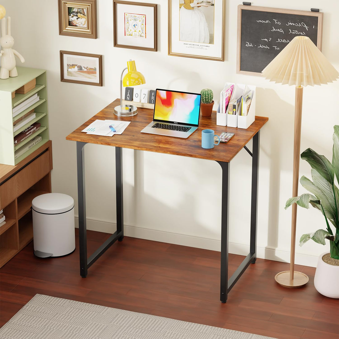 PayLessHere 32" Black Computer Desk with Metal Frame