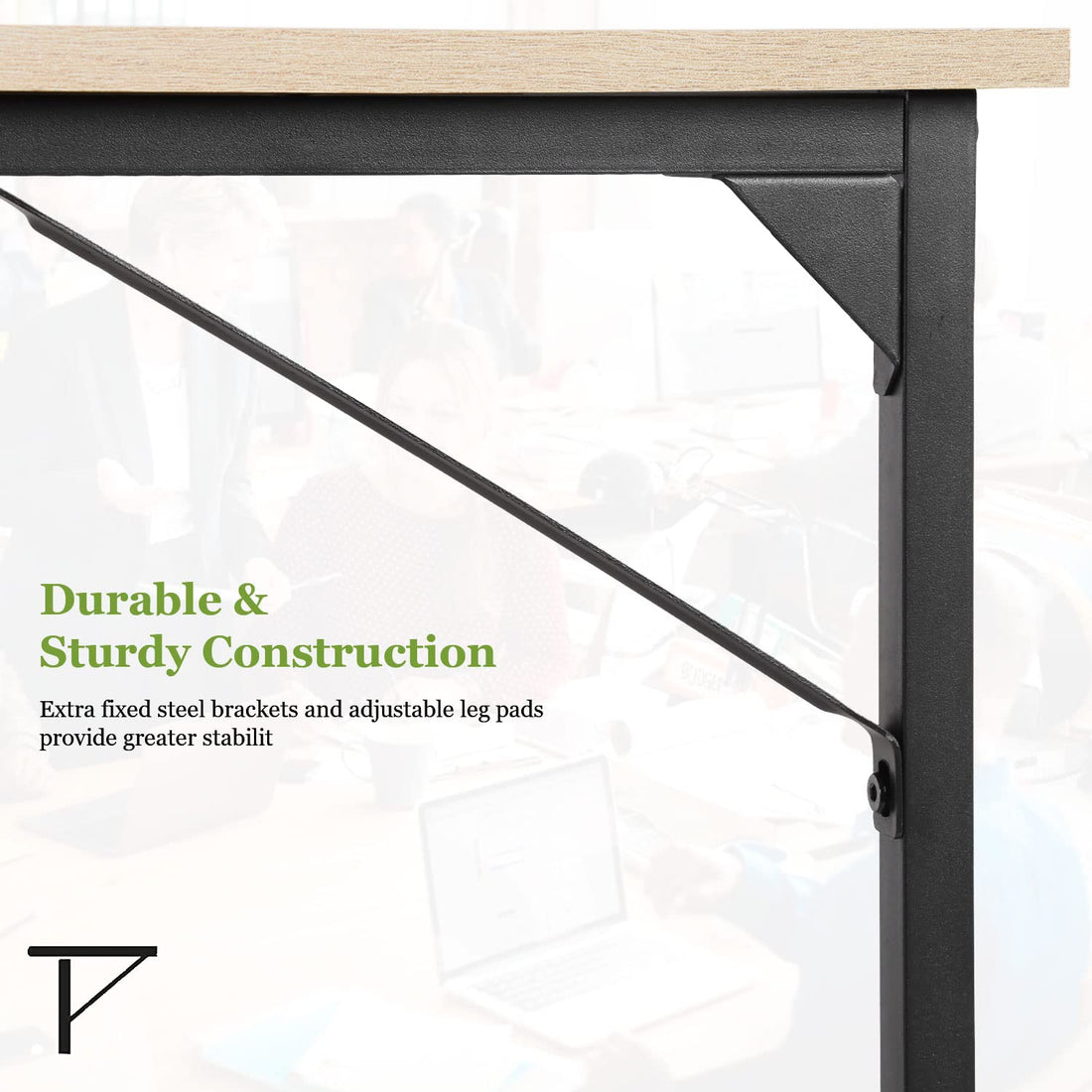 PayLessHere 32" Black Computer Desk with Metal Frame