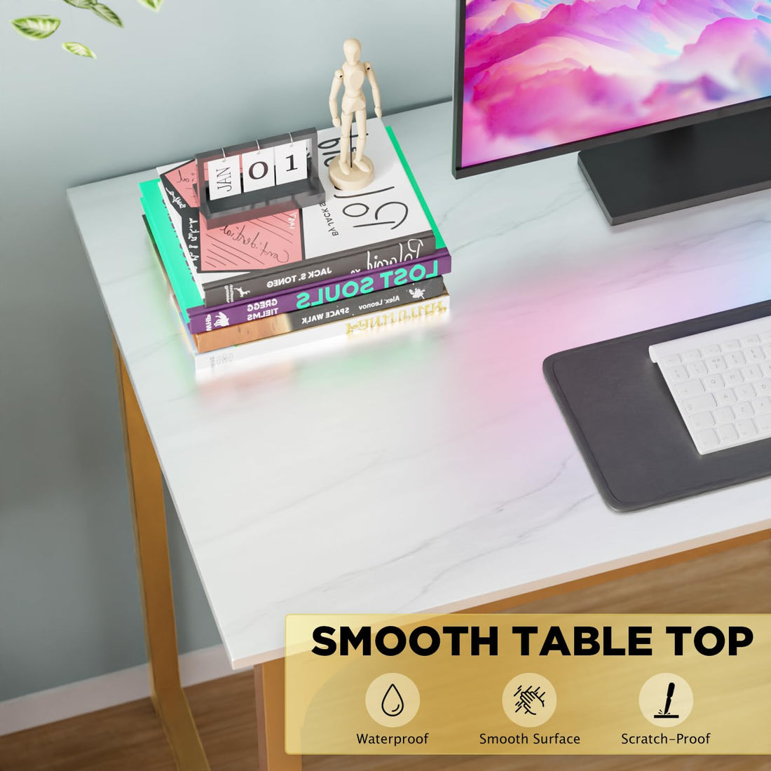 PayLessHere 32" Black Computer Desk with Metal Frame