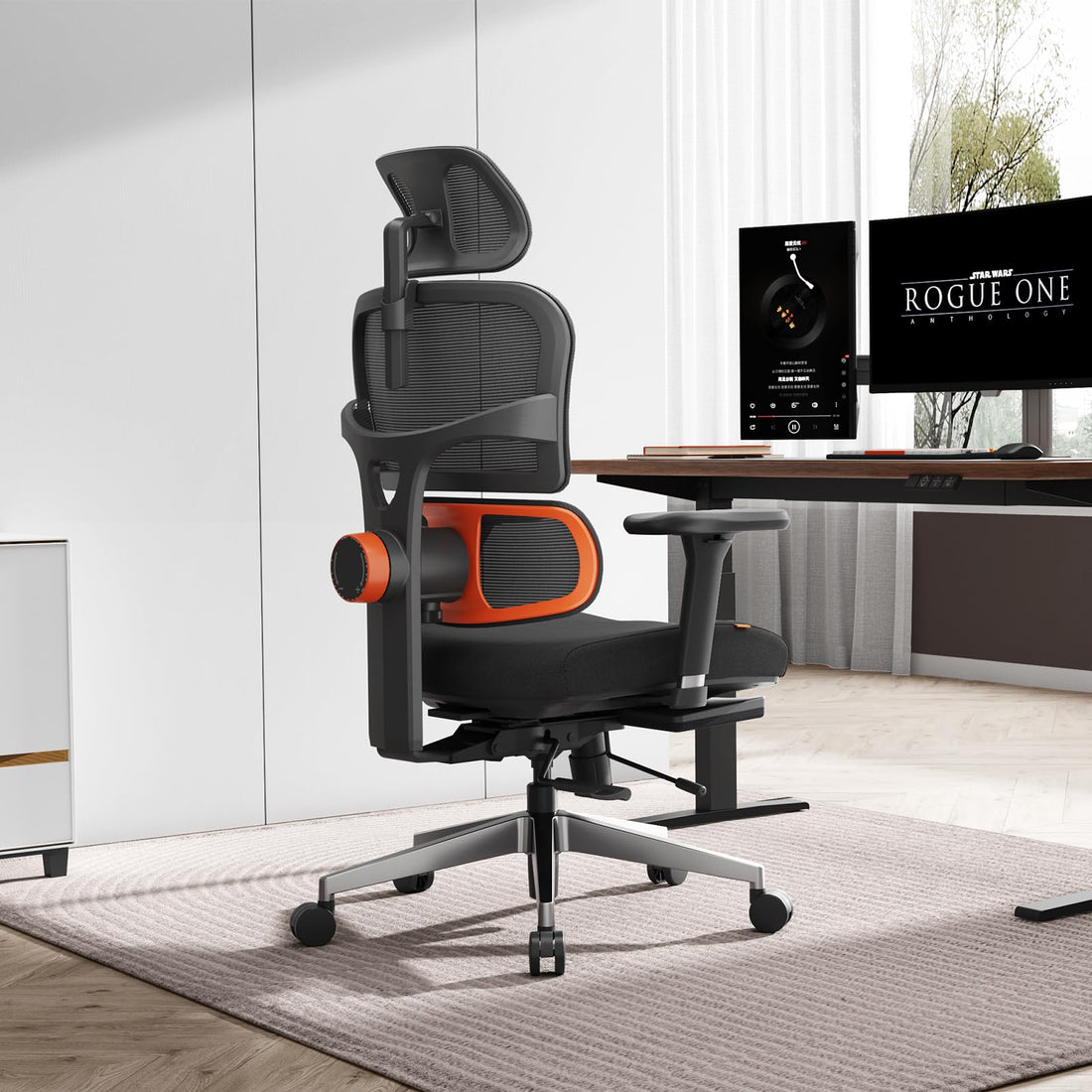 Newtral Ergonomic Office Chair with Footrest, Gray