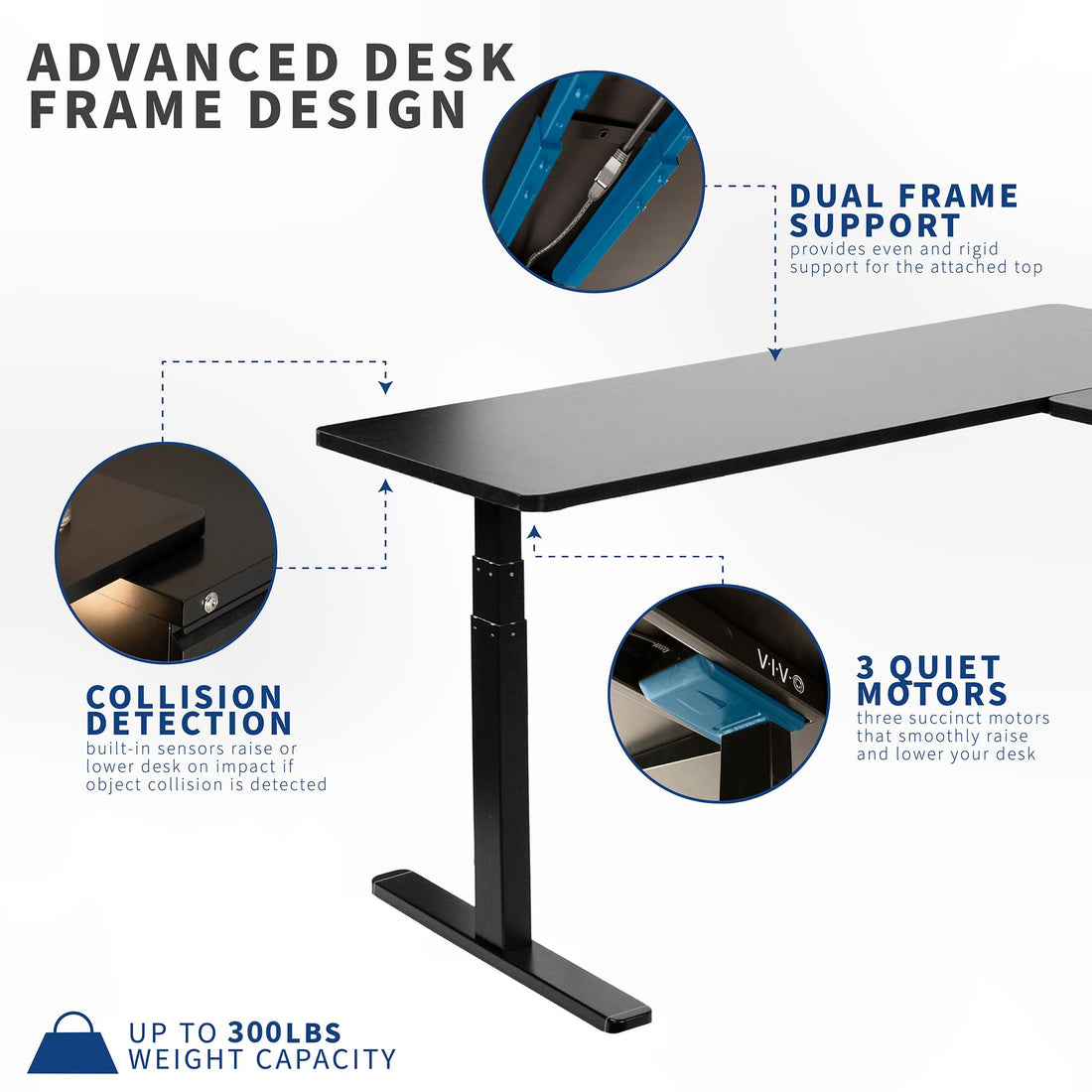 VIVO 83"x60" L-Shaped Electric Height Adjustable Desk