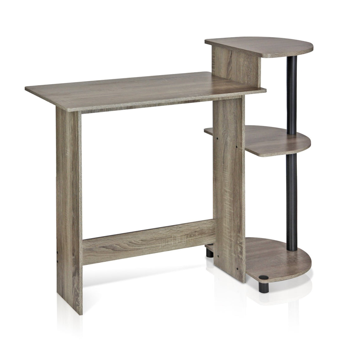 Furinno Compact Computer Desk, Walnut/Black