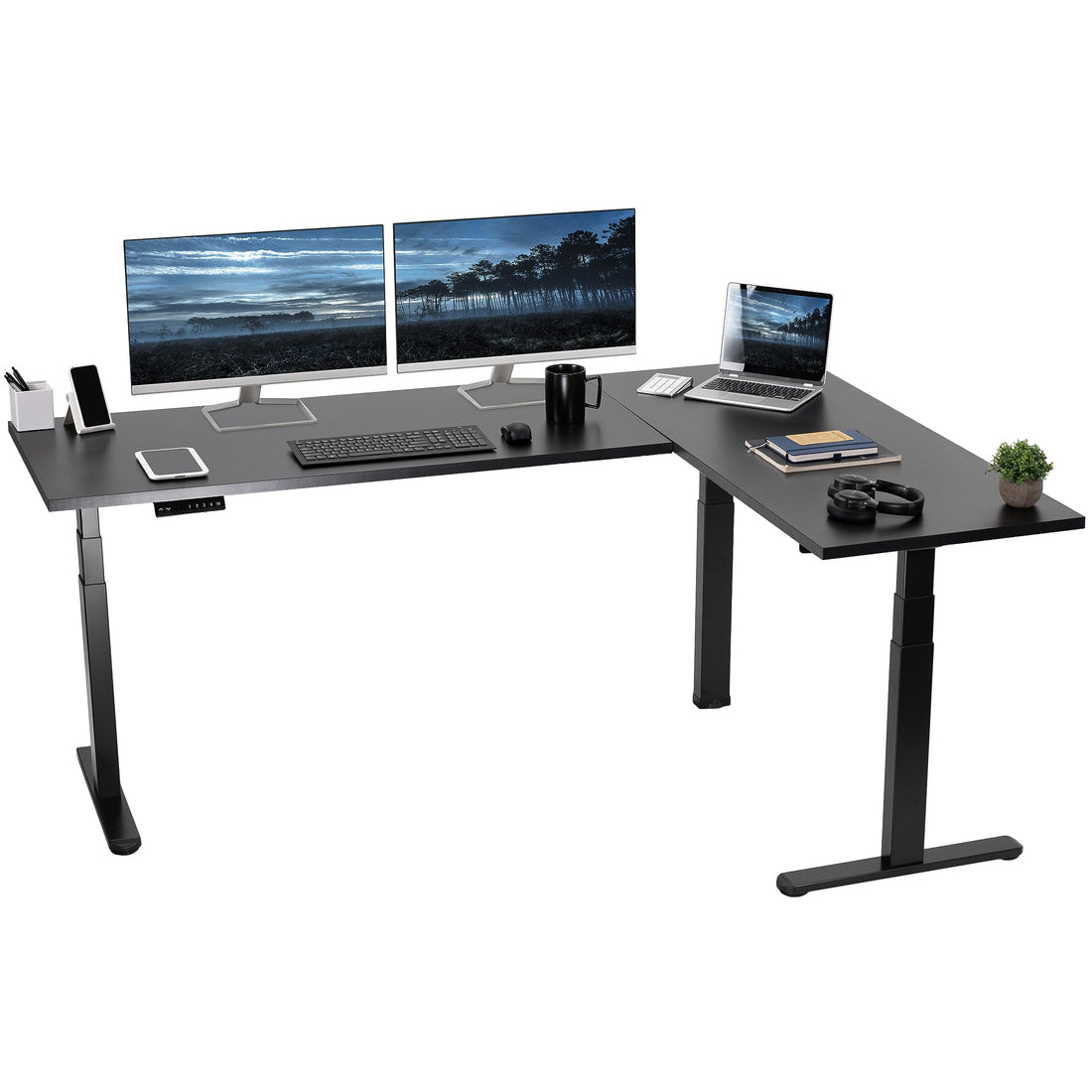VIVO 83"x60" L-Shaped Electric Height Adjustable Desk
