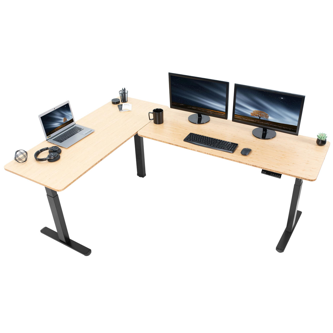 VIVO 83"x60" L-Shaped Electric Height Adjustable Desk