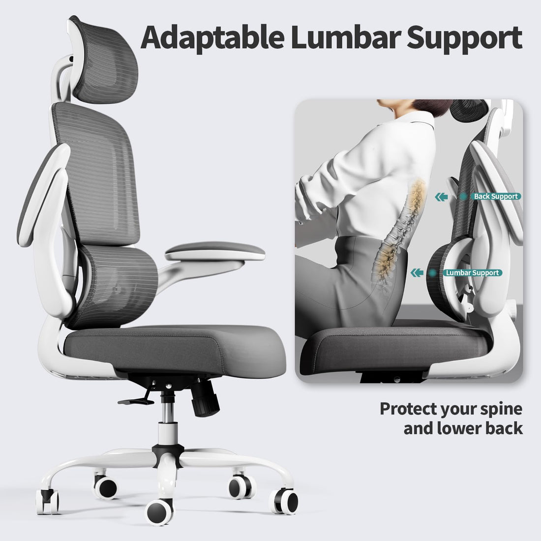 TRALT Ergonomic High Back Office Chair, Black
