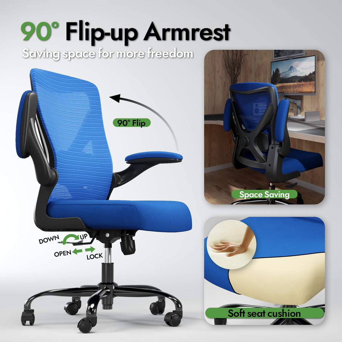 Ergonomic Office Chair, Grey Gold
