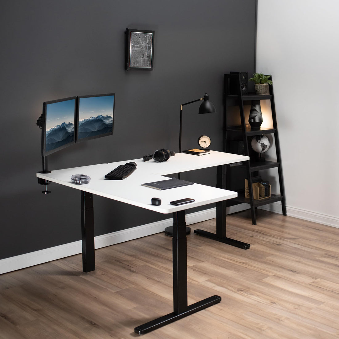 VIVO 83"x60" L-Shaped Electric Height Adjustable Desk