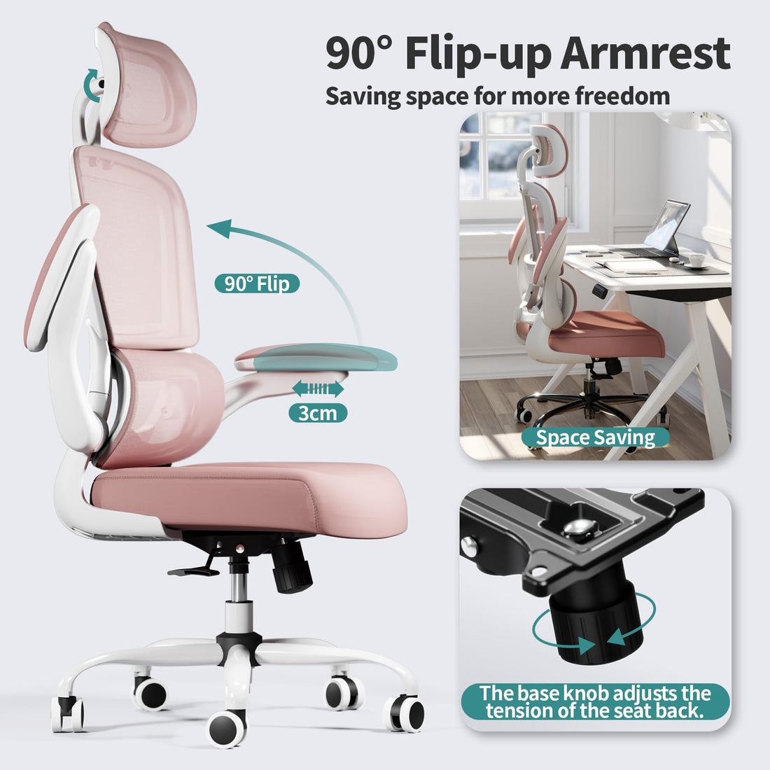 TRALT Ergonomic High Back Office Chair, Black