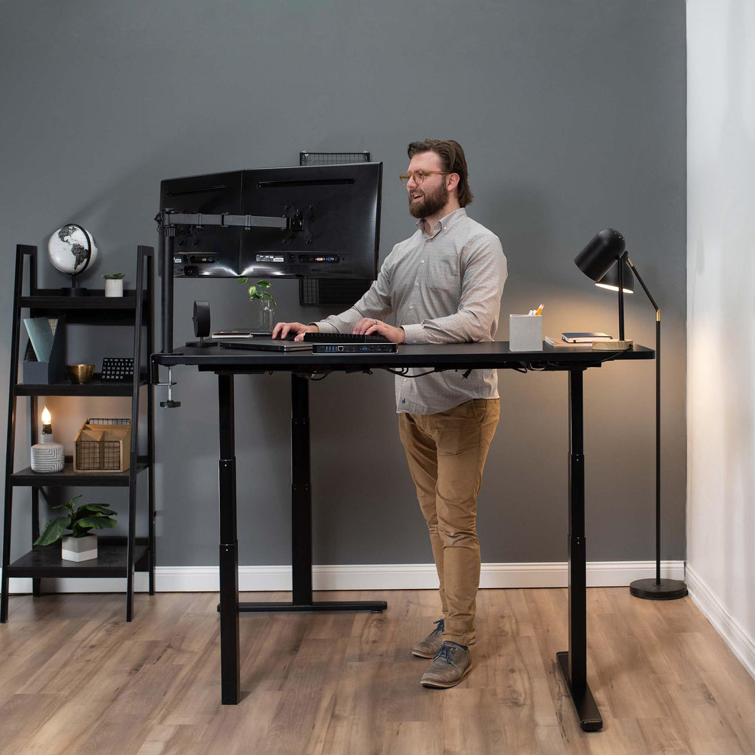 VIVO 83"x60" L-Shaped Electric Height Adjustable Desk