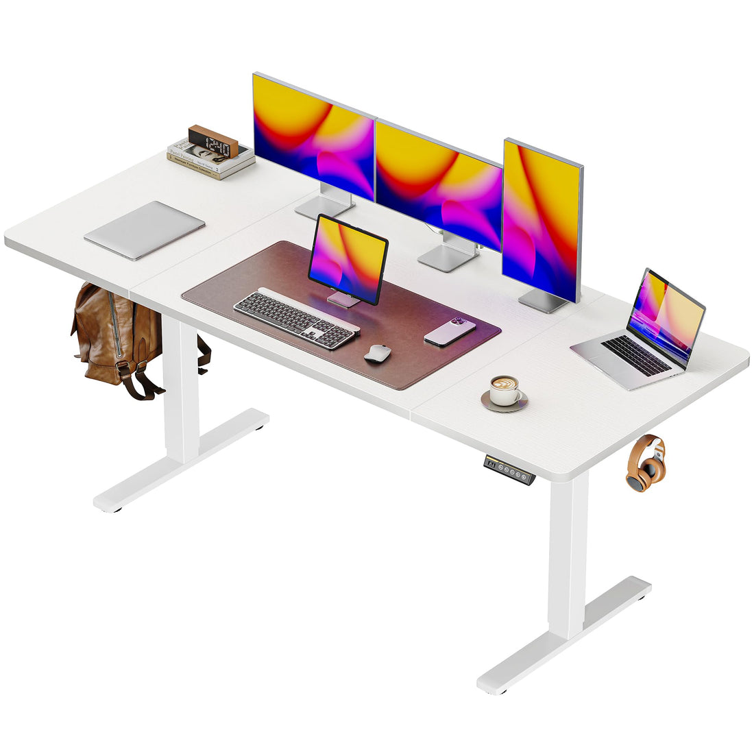 Huuger 55"x28" Large Electric Standing Desk, Black