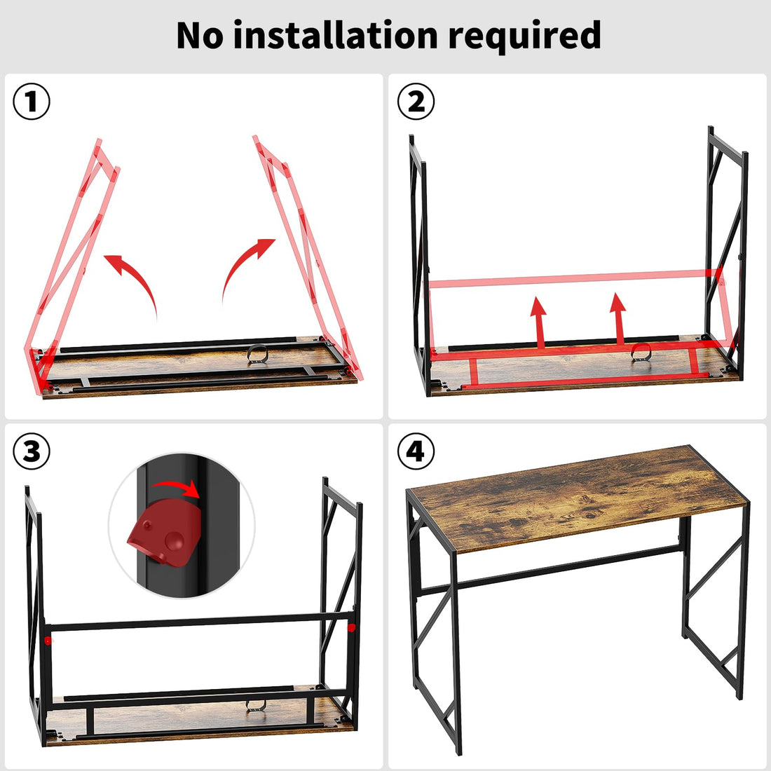 Elephance Folding Computer Desk for Home Office