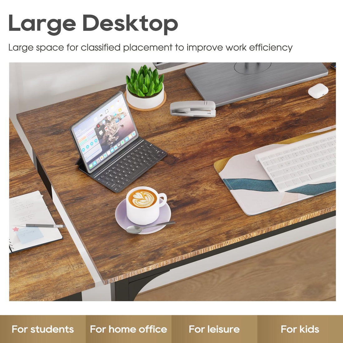 PayLessHere 32" Black Computer Desk with Metal Frame