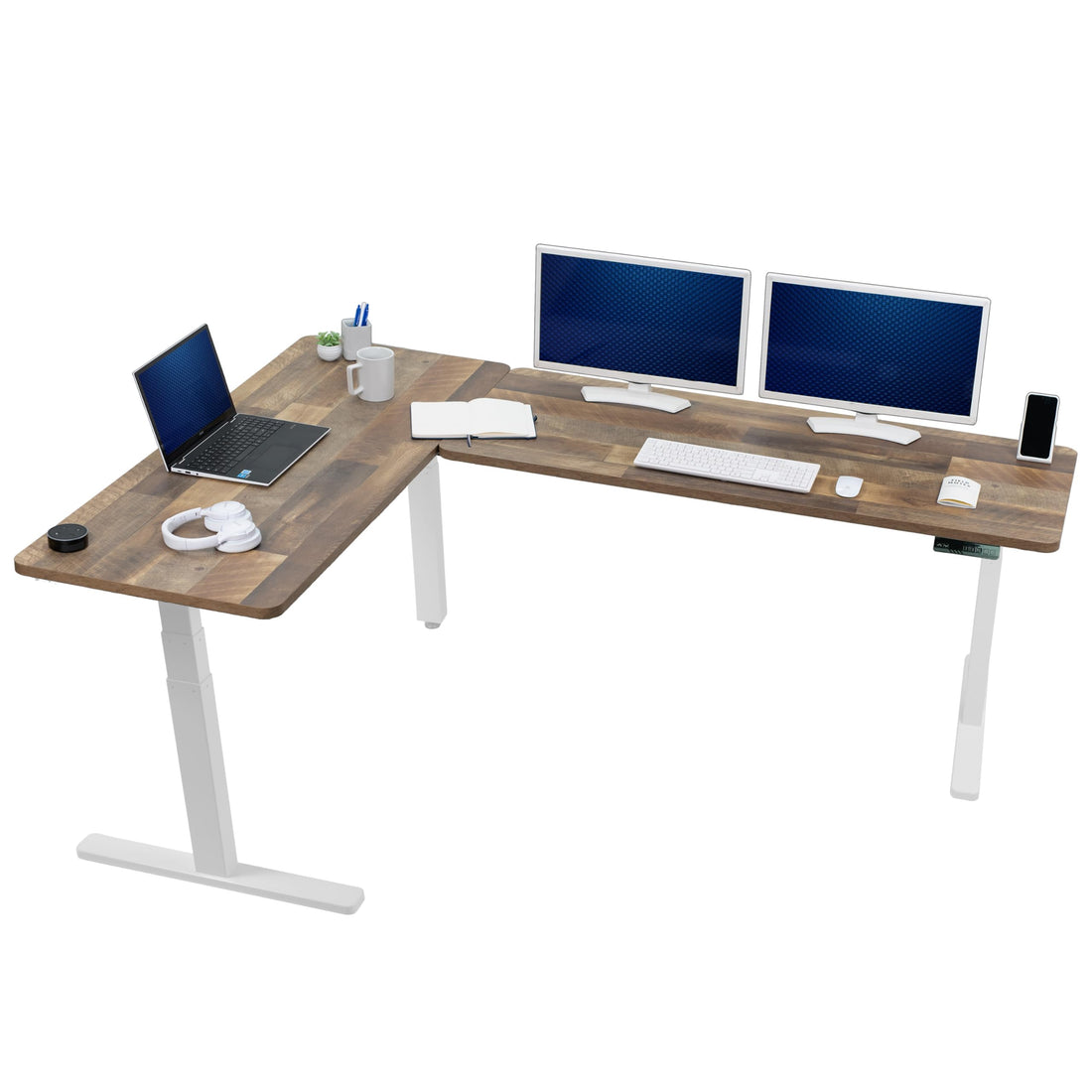 VIVO 83"x60" L-Shaped Electric Height Adjustable Desk