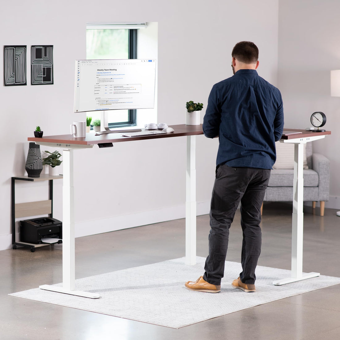 VIVO 83"x60" L-Shaped Electric Height Adjustable Desk