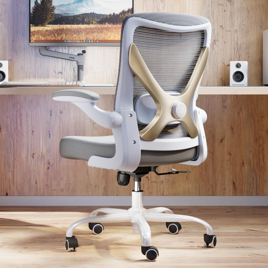 Ergonomic Office Chair, Grey Gold