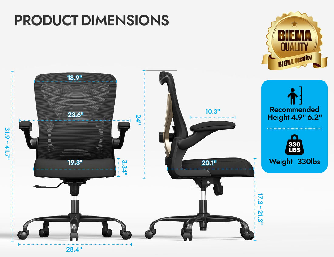 Ergonomic Office Chair, Grey Gold