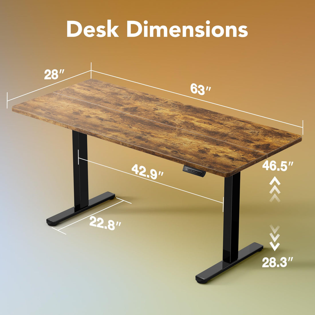 HUANUO 32" Electric Standing Desk, Light Walnut
