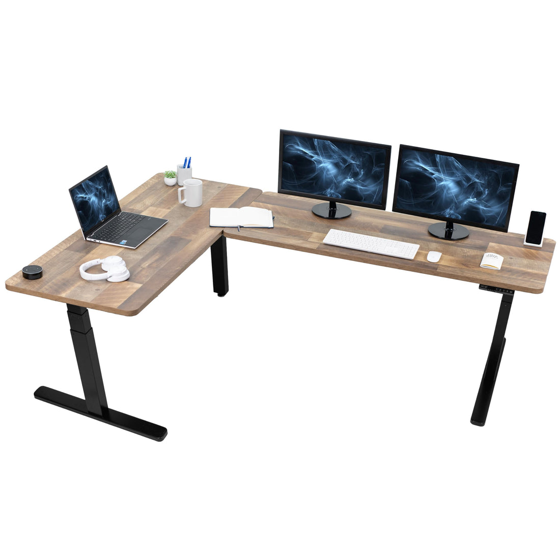 VIVO 83"x60" L-Shaped Electric Height Adjustable Desk