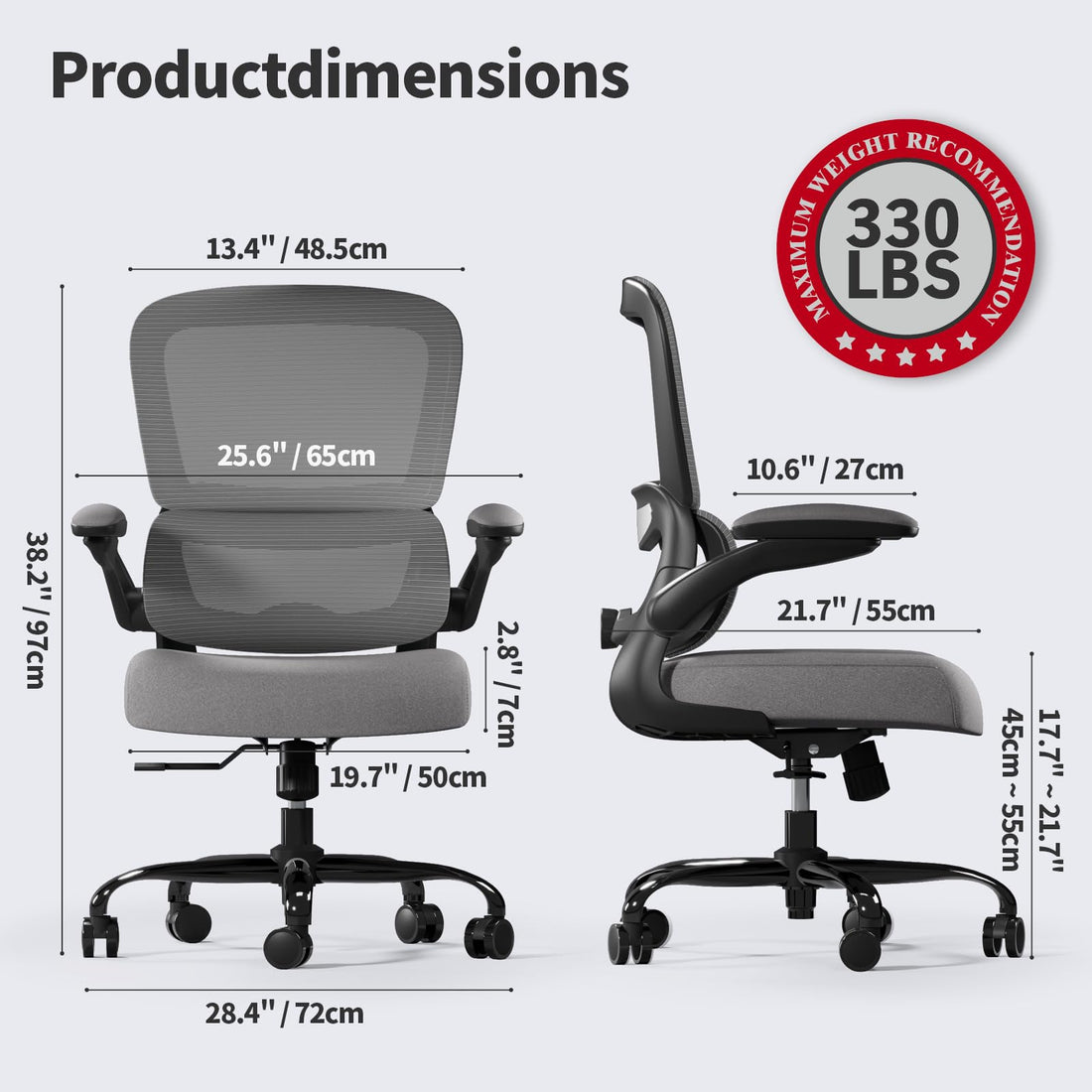 TRALT Ergonomic Mesh Office Chair, Black