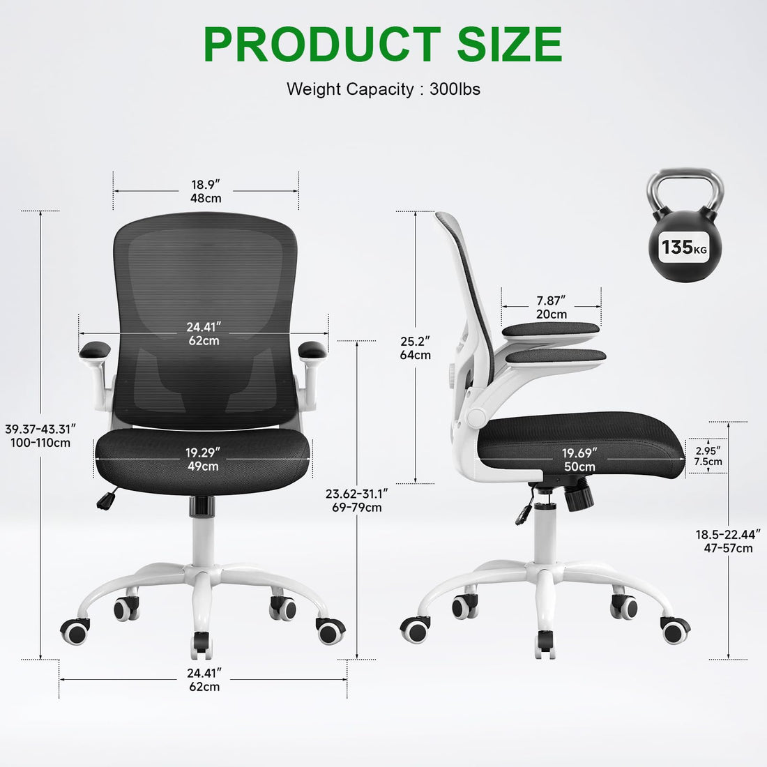 Ergonomic Mesh Office Chair, Grey