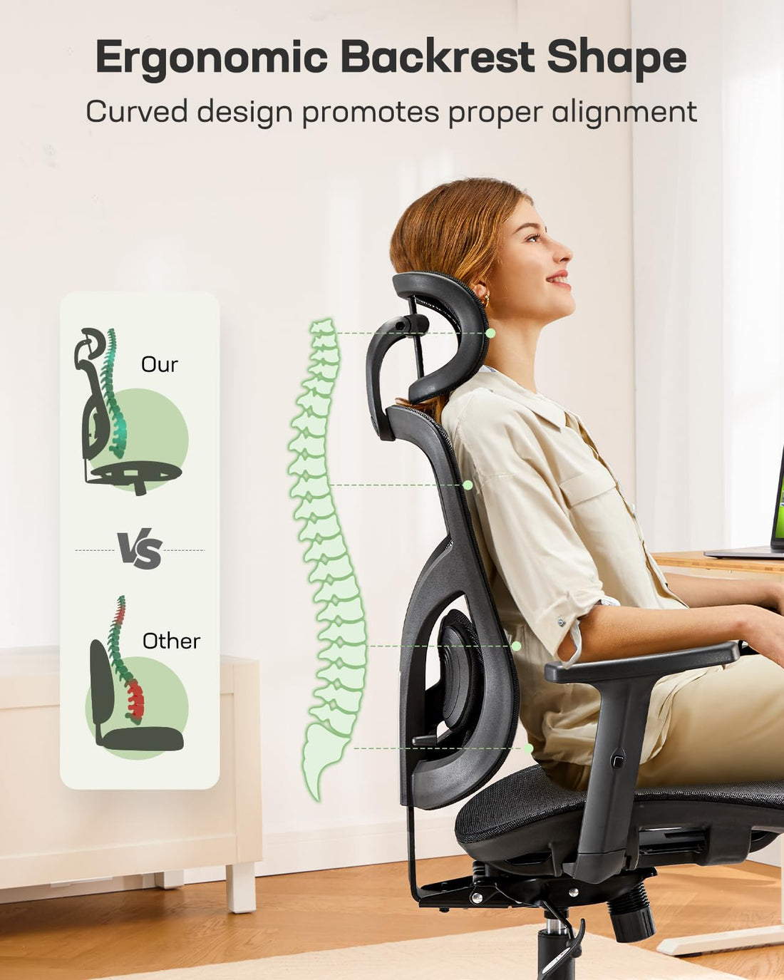 Marsail Ergonomic Office Chair, Mesh