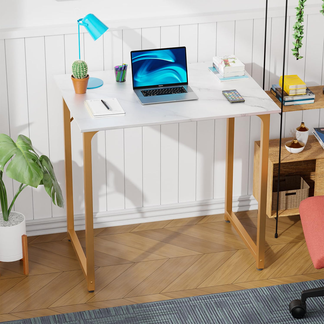 PayLessHere 32" Black Computer Desk with Metal Frame
