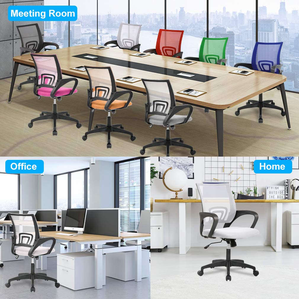 BestOffice Ergonomic Mid-Back Office Chair, Black