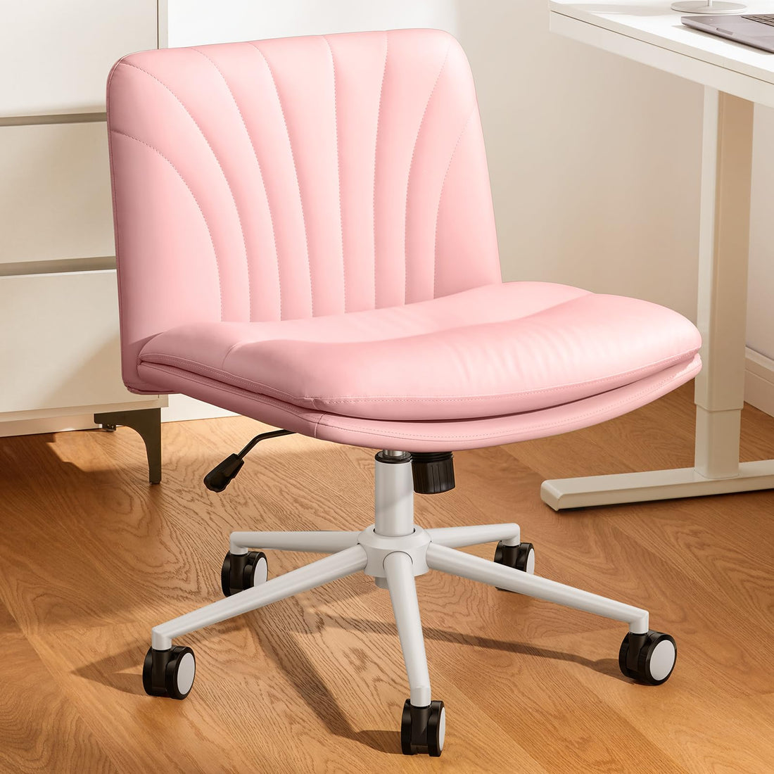 Marsail Armless Office Chair, Light Beige