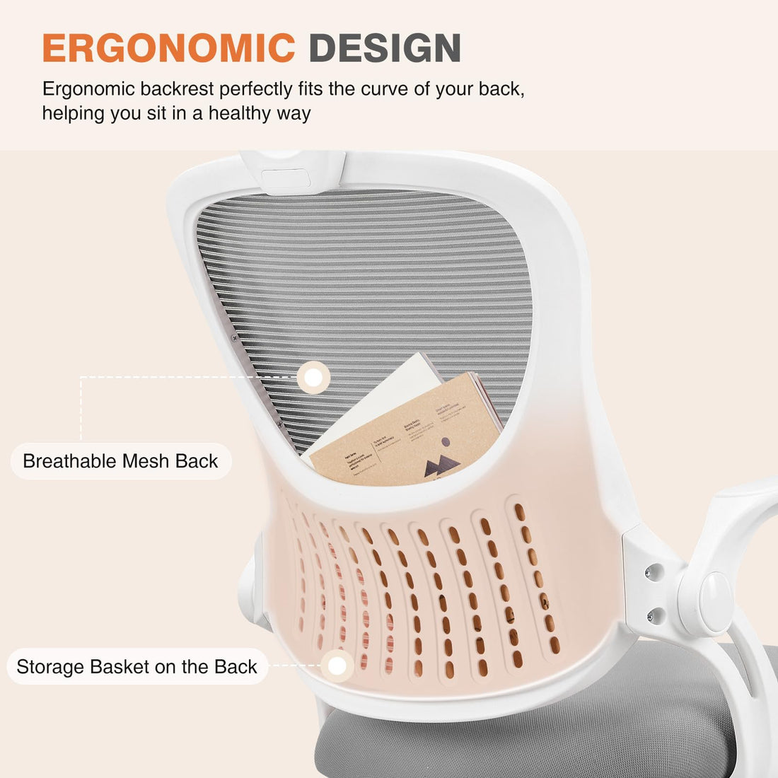 Sweetcrispy Ergonomic Mesh Office Chair, Black